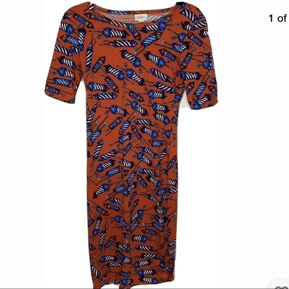 Lularoe womens Julia dress XS fireworks